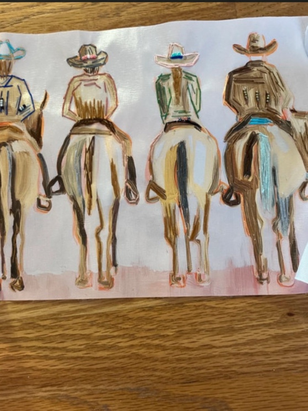 New canvas cowboys embroidered bead accents - Picture 3 of 4